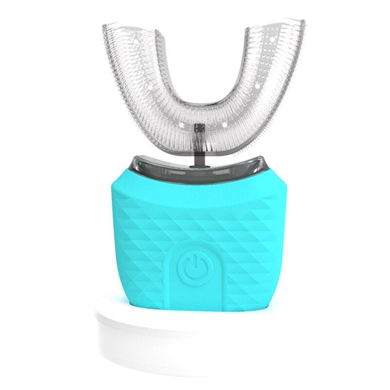 U-Type Electric Toothbrush in green color with a sleek design, showcasing its advanced features and ergonomic shape.